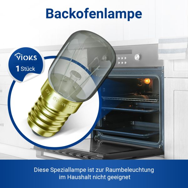 Lampe E14 15W 22mmØ 49mm 230V 073013001 für Mikrowelle Spülmaschine Herd