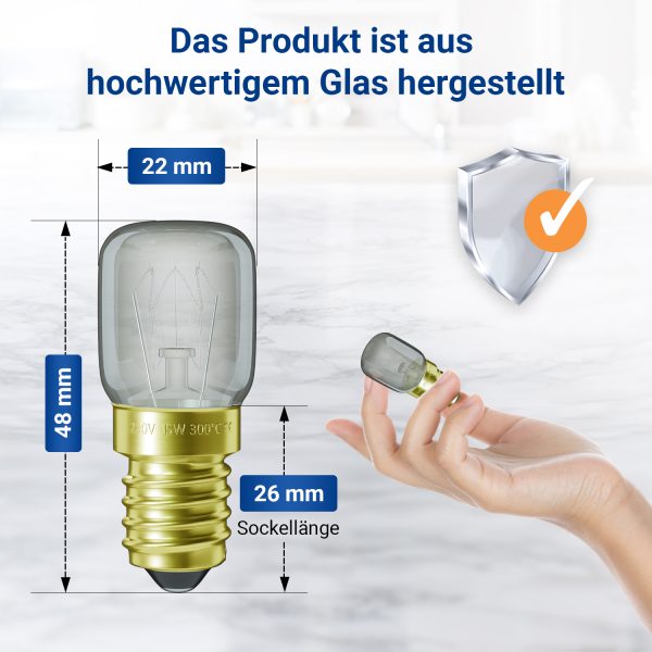 Lampe E14 15W 22mmØ 49mm 230V 073013001 für Mikrowelle Spülmaschine Herd