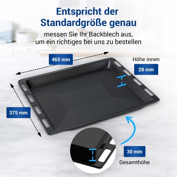 Backblech Set 2x wie Bosch 00662999 465x378x26mm für Backofen Herd