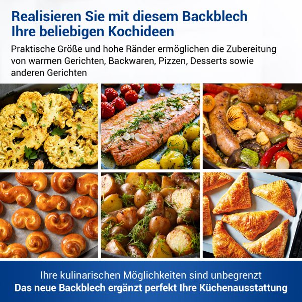 Backblech Set 2x wie Bosch 00662999 465x378x26mm für Backofen Herd