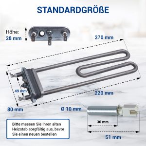 Heizelement Set wie Bosch 12004179 und wie Bosch 00175369 für Waschmaschine