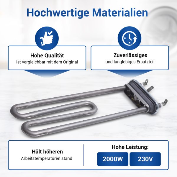 Heizelement Set wie Bosch 12004179 und wie Bosch 00175369 für Waschmaschine