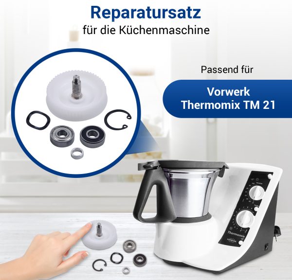 Lagersatz passend wie Vorwerk Zahnrad Ritzel Kugellager für TM21 Küchenmaschine