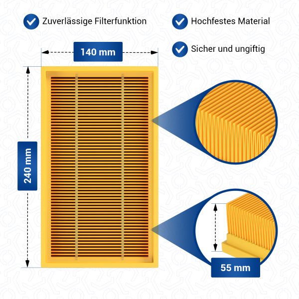 Lamellenfilter wie Kärcher 6.904-367.0 für NassTrockensauger Industriesauger