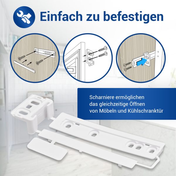 Türmontageset 2x wie AEG 223034904/1 Schleppscharnier für Kühlschrank