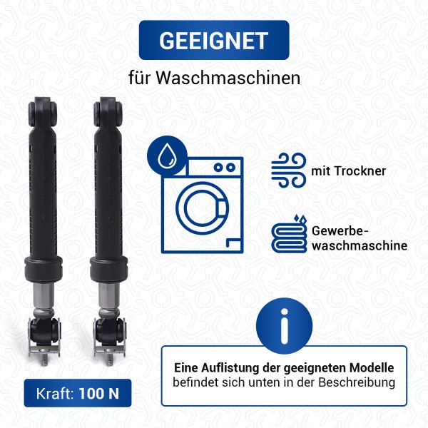 Stoßdämpfer 2 Stk wie Bauknecht 482000023502 Aufhängung für Waschmaschine