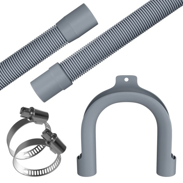 Ablaufschlauch Set 4m 19/22mm mit 2x Schellen 1x Haltebogen für Waschmaschine