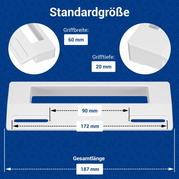 Türgriff Set 2 Stück 187mm für 90-172mm Schraubenabstand Kühlschrank