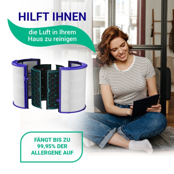 Filterset 2 Stk wie dyson 969048-02 Luftfilter für Pure Hot+Cool Luftreiniger