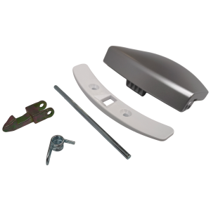 Türgriff wie AEG 405508555/1 silbern Set mit Schließnase für Waschmaschine