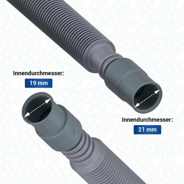 Ablaufschlauch universal 60-200cm 19/21mmØ Verlängerung für Waschmaschine