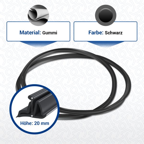 Türdichtung wie Amica 8066308 Versiegelung rundum 4Haken für Backofen