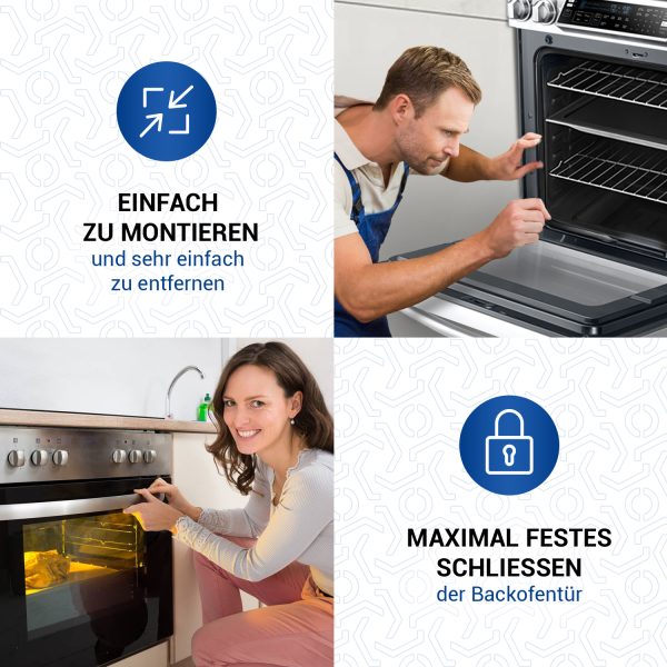 Türdichtung wie Amica 8066308 Versiegelung rundum 4Haken für Backofen