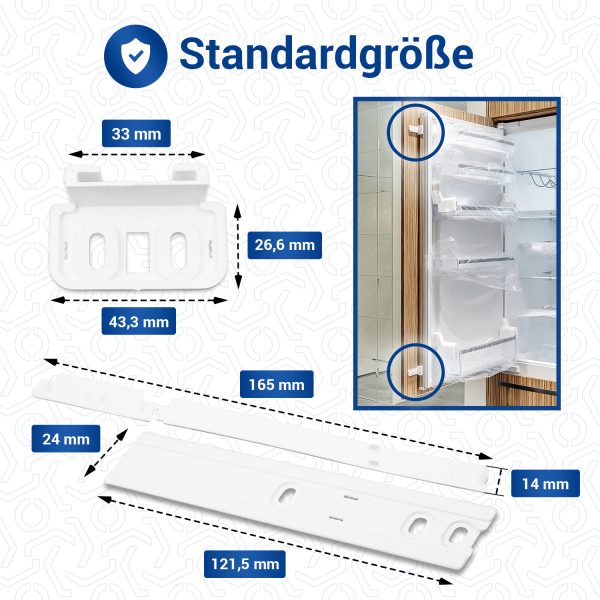 Türmontageset wie Bauknecht 481231019131 für Schlepptür Kühlschrank