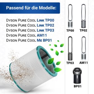 Hepafilter 3 Stk wie dyson 967089-17 Luftfilter für Turmventilator Luftreiniger