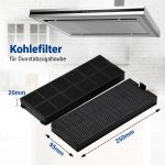 Kohlefilter 2Stk Set wie gorenje 182192 TypK 250x95mm für Dunstabzugshaube