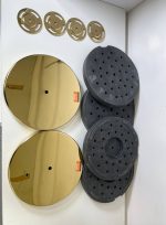 B-Ware VEVOR Absperrgitter mit Kugelkopf aus Edelstahl und 2 roten Samtseilen