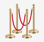 VEVOR Absperrgitter mit Kugelkopf aus Edelstahl und 2 roten Samtseilen