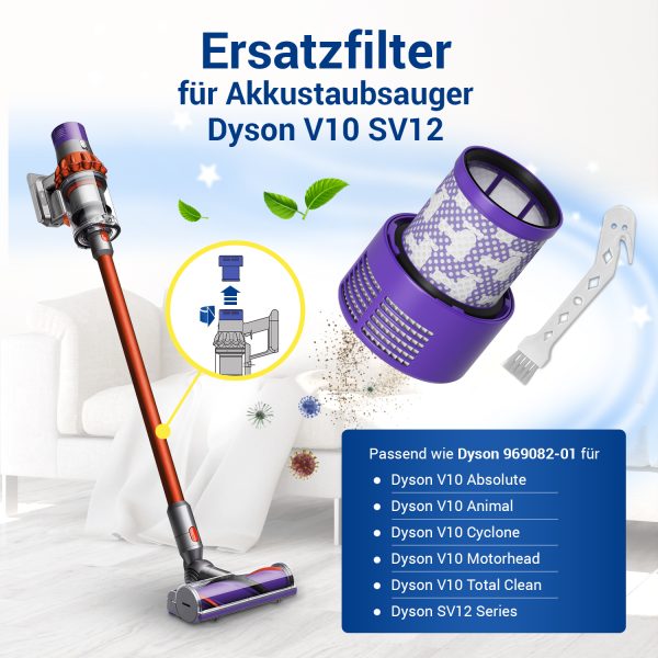 Abluftfilter 3 Stk wie dyson 969082-01 Hepa Filter für Handstaubsauger