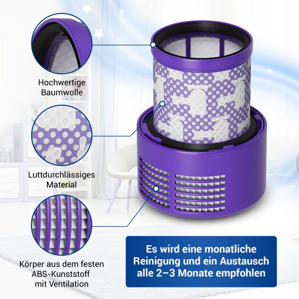 Abluftfilter 3 Stk wie dyson 969082-01 Hepa Filter für Handstaubsauger