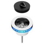 Ablaufventil 1 1/2 x 30 Ø 70 mm mit Stopfen und Dreikantbügel für Spüle