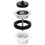 Ablaufventil 1 1/2 x 30 Ø 70 mm mit Stopfen und Dreikantbügel für Spüle