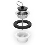 Universalablaufventil 1 1/4 x 30 Ø 60 mm mit Schlüsselring für Spülbecken