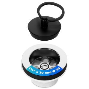 Ablaufventil mit Stopfen und Griffbügel 1 1/2 Zoll x 30Ø 70mm für Spülbecken