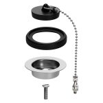 Ablaufventil 1½“ x 55 mm Ø 70 mm mit Stopfen Kugelkette 190 mm für Spüle