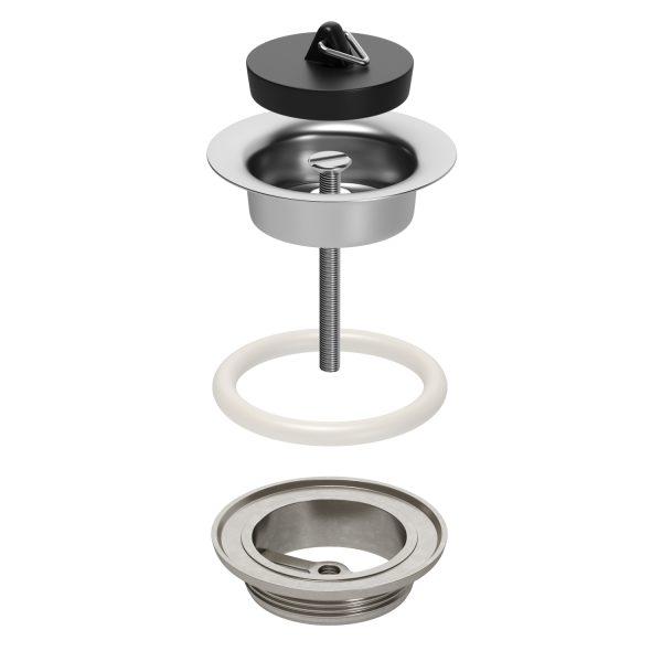 Universal-Ablaufventil 1¼“ Ø 60 mm mit Stopfen und Dreikantbügel in Spüle