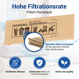 Set 8x Staubsaugerbeutel für Vorwerk Kobold Staubsauger + 10x Duftkartuschen