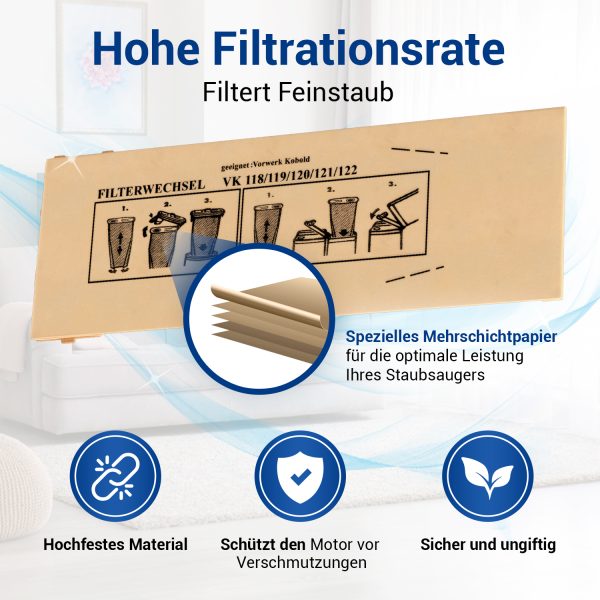 Set 8x Staubsaugerbeutel für Vorwerk Kobold Staubsauger + 10x Duftkartuschen