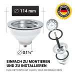 Ablaufgarnitur Siebkorbventil 3 1/2 Ø 114 mm für Spüle