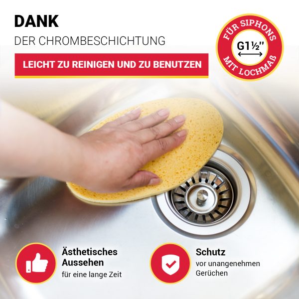 Ablaufgarnitur Siebkorbventil 3 1/2 Ø 114 mm für Spüle