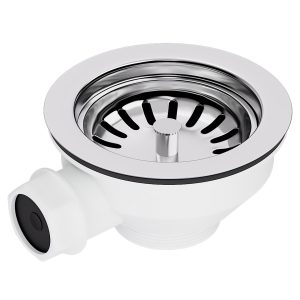 Siebkorbventil Ø 114 mm 1 " mit Anschluss für seitlichen Überlauf für Spüle