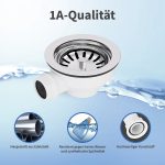 Siebkorbventil Ø 114 mm G 1 1/2" mit Anschluss für seitlichen Überlauf für Spüle – Bild 3