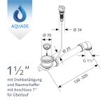 Siebkorbventil Ø70 mm Bowdenzug Drehbetätigung 1 Zoll Anschluss Überlauf