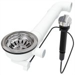 Excenter Ablaufgarnitur Ø114 mm mit Bowdenzug 1 Zoll Überlauf für Spüle