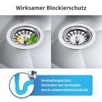 Excenter Ablaufgarnitur Ø114 mm mit Bowdenzug 1 Zoll Überlauf für Spüle