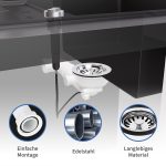 Excenter Ablaufgarnitur Ø114 mm mit Bowdenzug 1 Zoll Überlauf für Spüle