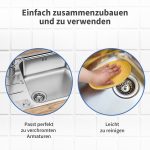 Excenter Ablaufgarnitur Ø114 mm mit Bowdenzug 1 Zoll Überlauf für Spüle