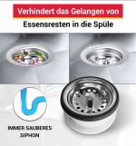 AQUADE Siebkorbventil Ø 70 mm unverschließbar für die Spüle