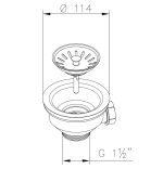 Siebkorb-Excenterventil 114mm mit Überlauf für Küchenspüle – Bild 5