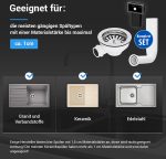 Siebkorb-Excenterventil 114mm mit Überlauf für Küchenspüle – Bild 2