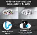 Siebkorb-Excenterventil 114mm mit Überlauf für Küchenspüle – Bild 4