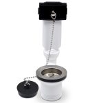 Ab- und Überlaufventil 1 1/2 Zoll mit Kugelgelenk Stopfen Kette für Küchenspüle