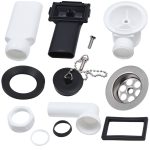 Ab- und Überlaufventil 1 1/2 mit Kugelgelenk Stopfen Kette für Küchenspüle