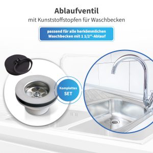 Stopfen-Ventil Universalventil 1 1/2" für Spülbecken und Spülwanne