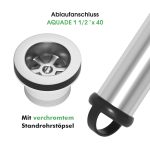 Ablaufgarnitur 1 1/2" verchromt mit Standrohr für Spülbecken und Spülwanne