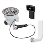 Siebkorbventil 114 mm mit Drehbetätigung und Überlauf für Spüle